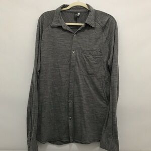 Ibex Men's Gray Button-Up Shirt Size L